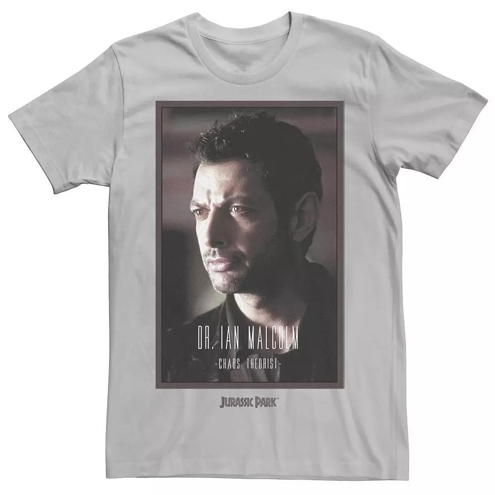 Men's Jurassic Park Dr. Ian Malcolm Chaos Theorist Tee, Size: Small, Silver Product Image
