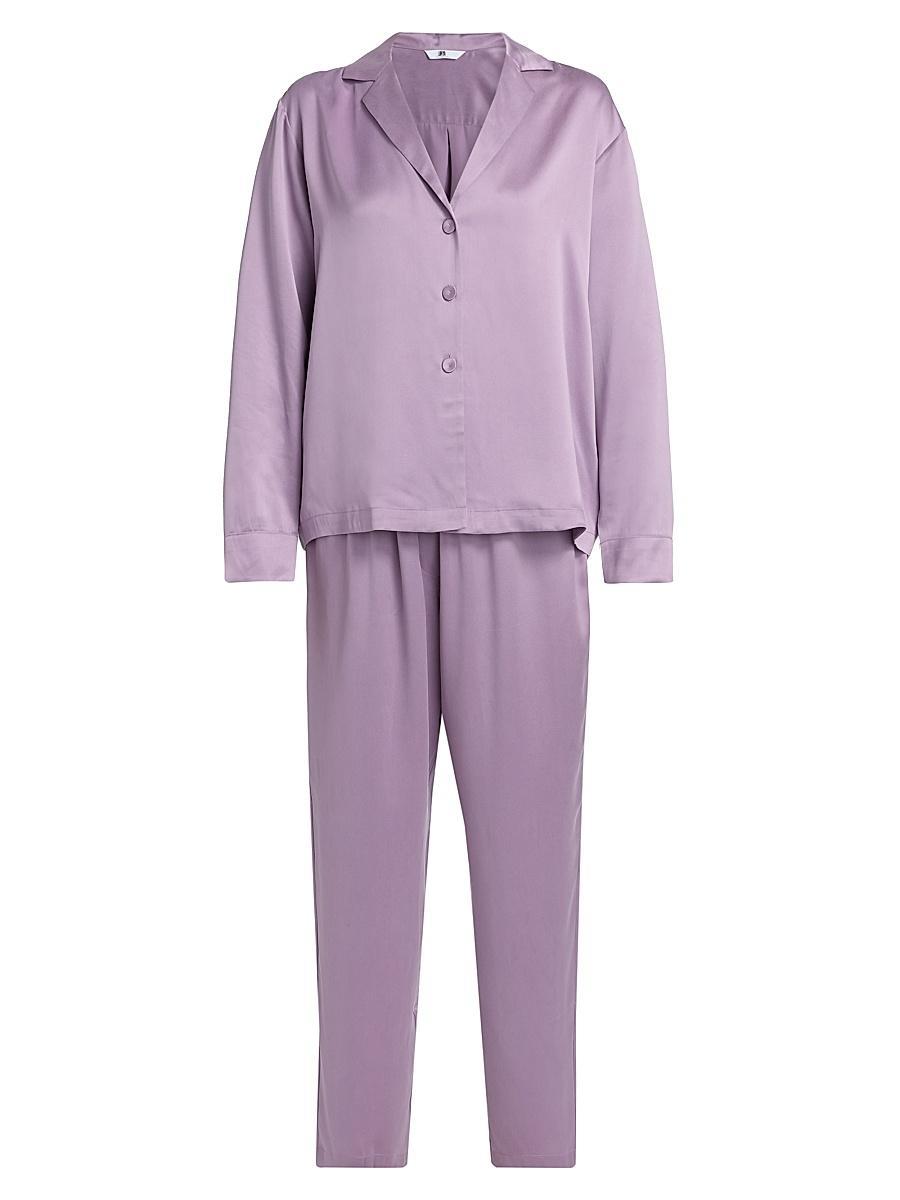 Womens Washable Silk Long-Sleeve Pajamas Product Image