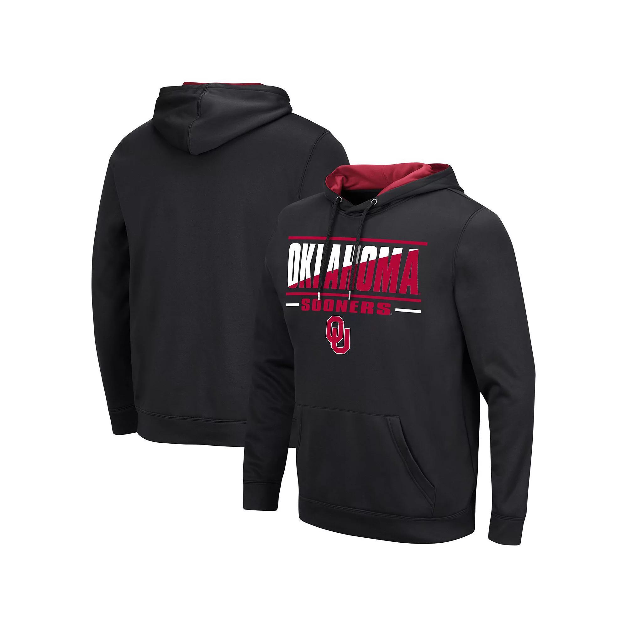 Men's Colosseum Black Oklahoma Sooners Slash Stack 2.0 Pullover Hoodie, Size: XL Product Image