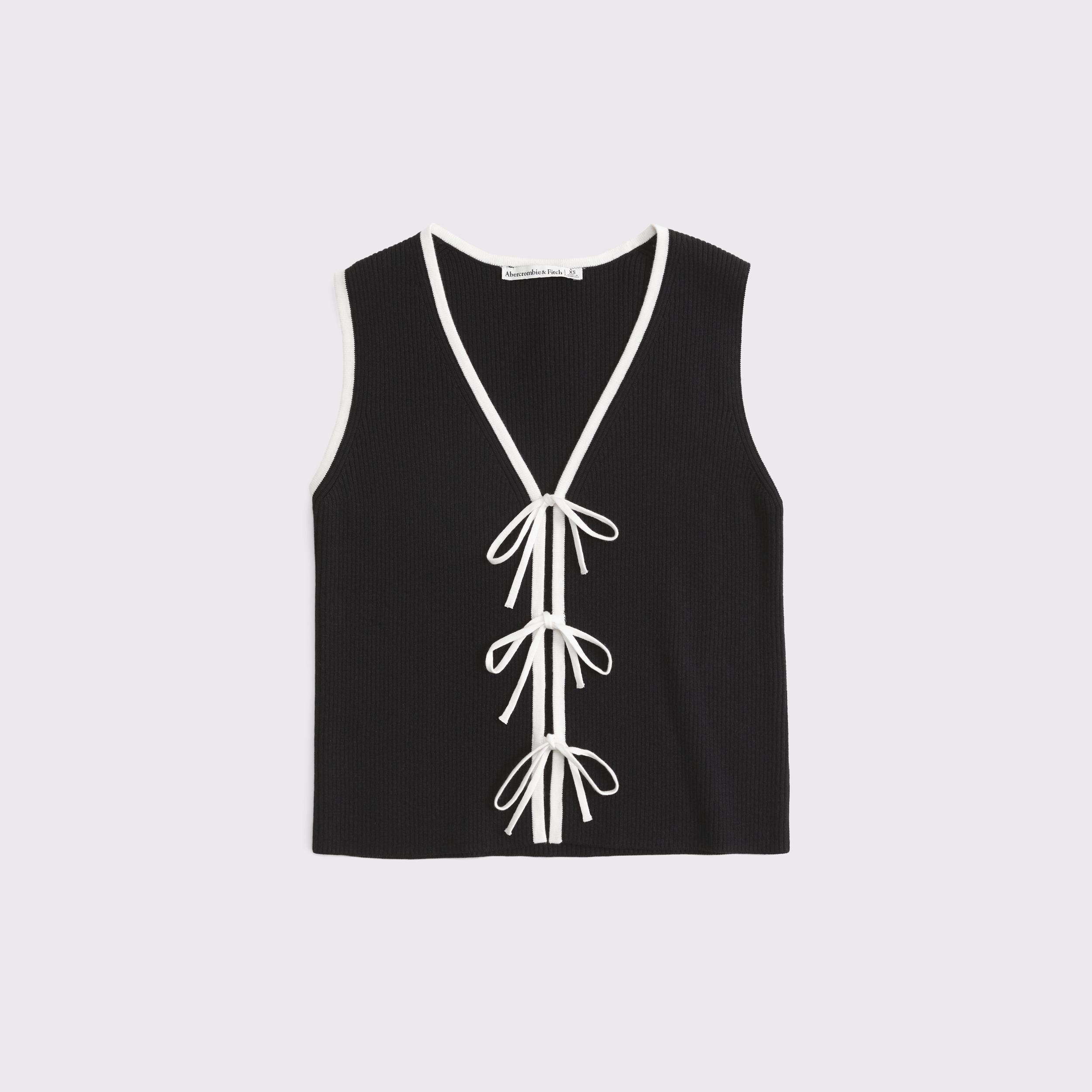 Tie-Front V-Neck Sweater Vest Product Image