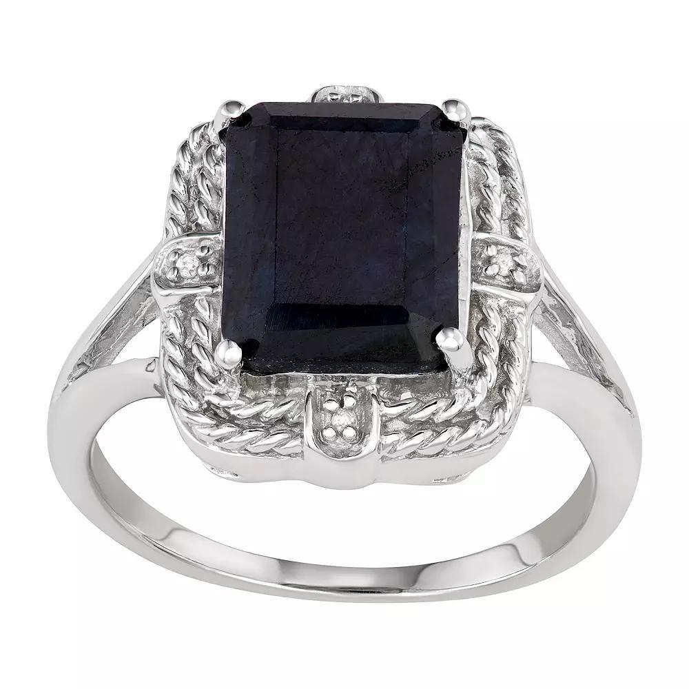 Jewelexcess Sterling Silver Sapphire & Diamond Accent Ring, Women's, Size: 8 Product Image