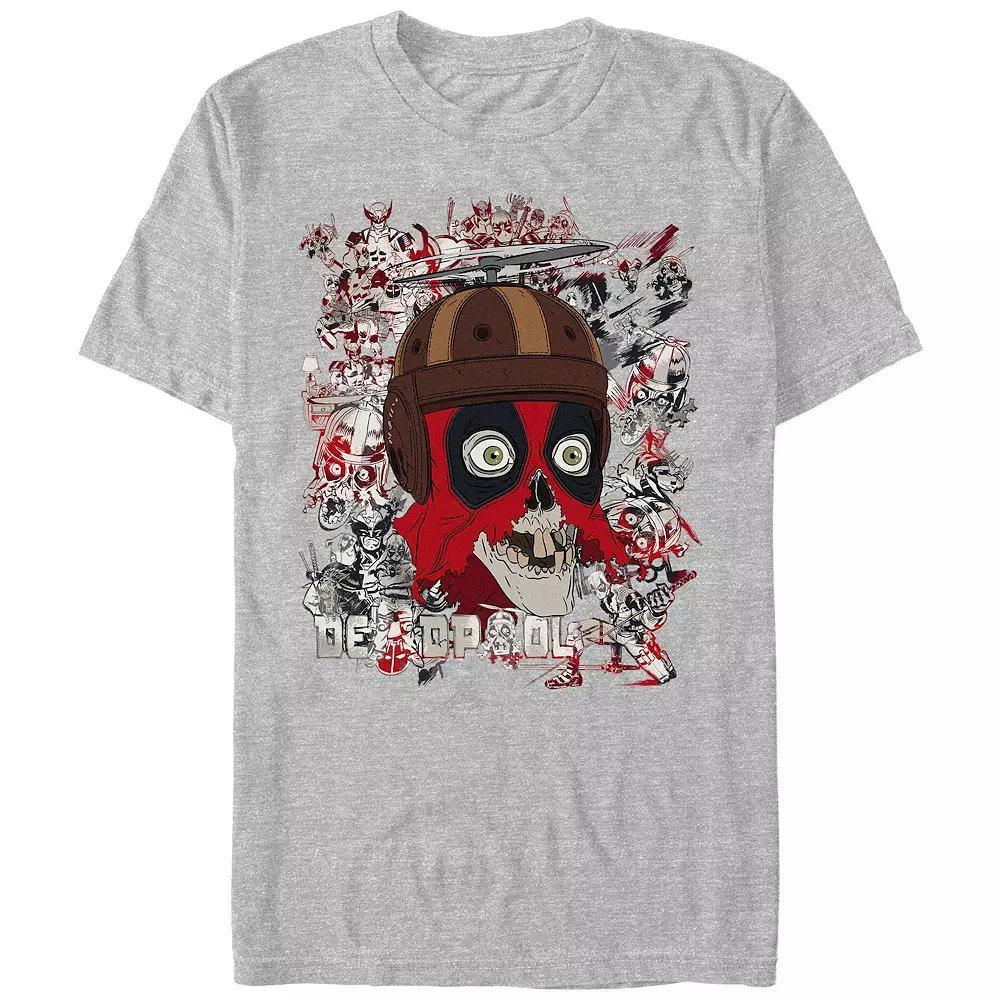Men's Marvel Deadpool And Wolverine Headpool Action Poster Graphic Tee, Size: XXL, Athletic Grey Product Image