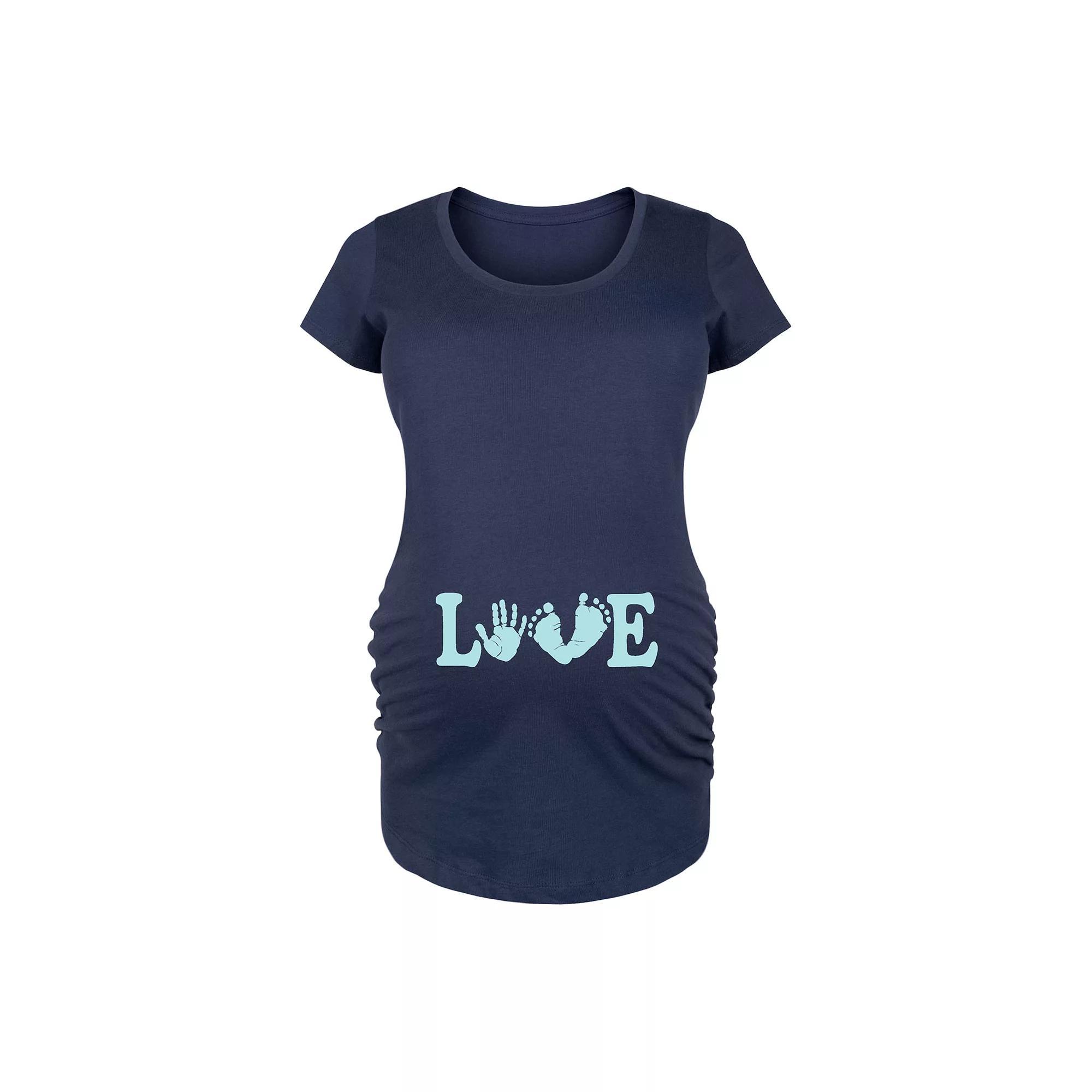 Maternity Floral Footprint Belly Graphic Tee, Womens Product Image