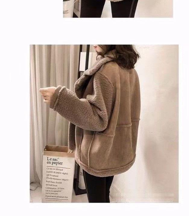 Fleece-Lined Double-Breasted Jacket Product Image