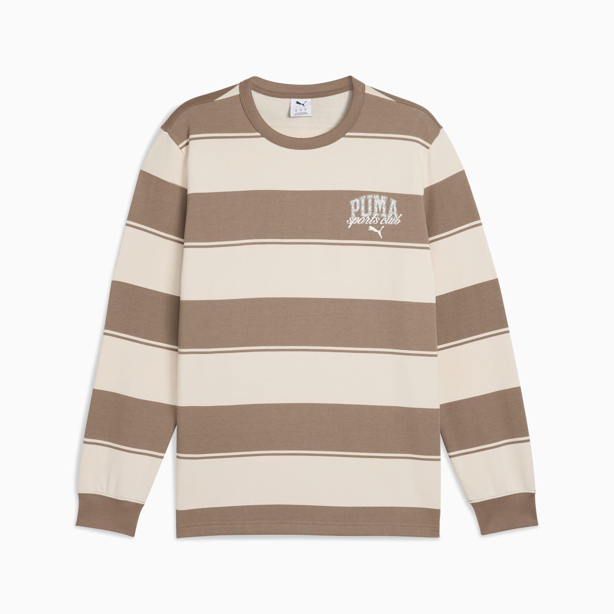 PUMA Class Men's Striped Crew Sweatshirt Product Image