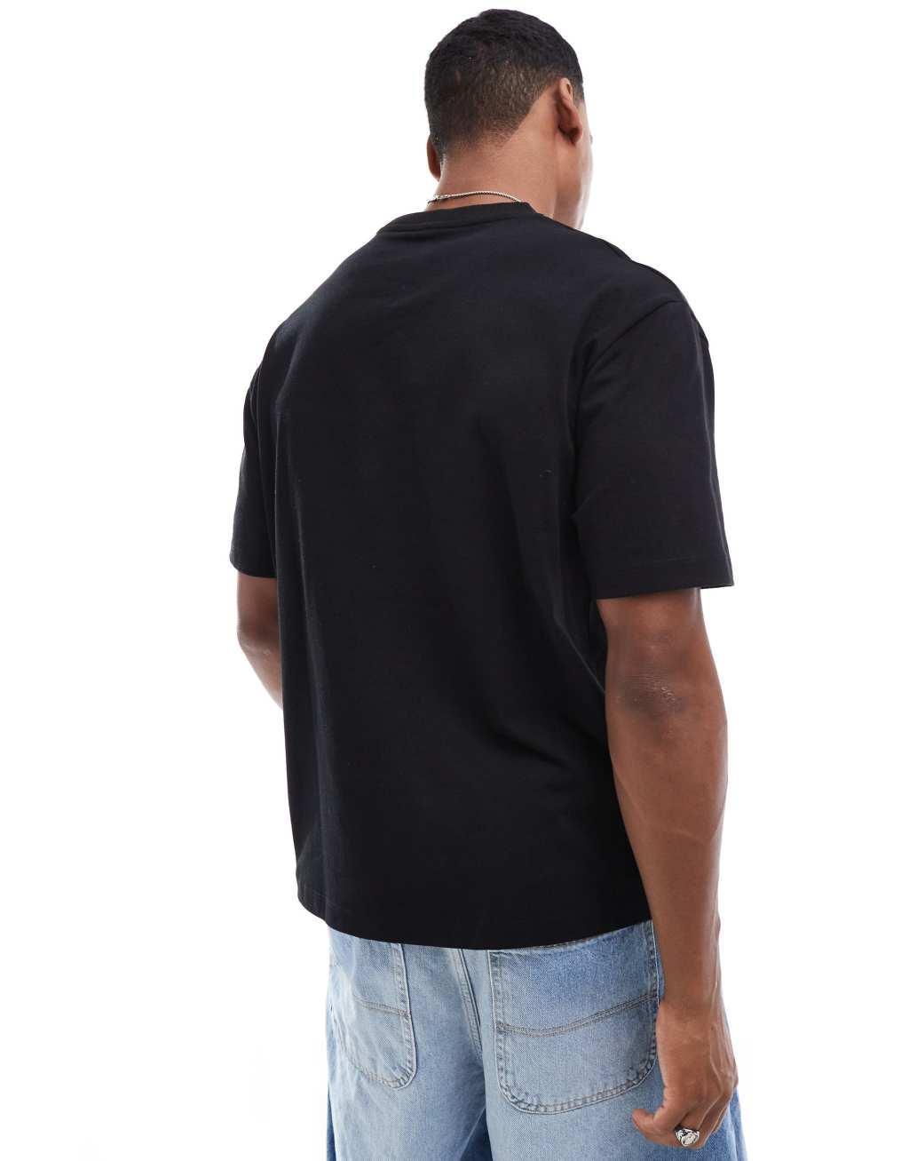 ASOS DESIGN essential heavyweight relaxed t-shirt 240gsm in black Product Image