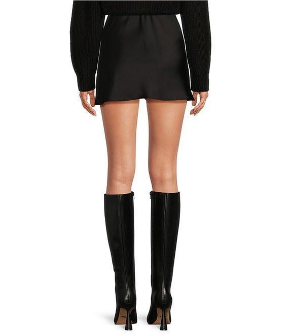 Gianni Bini Charlie Satin High Rise A-Line Slip Mini Skirt Product Image