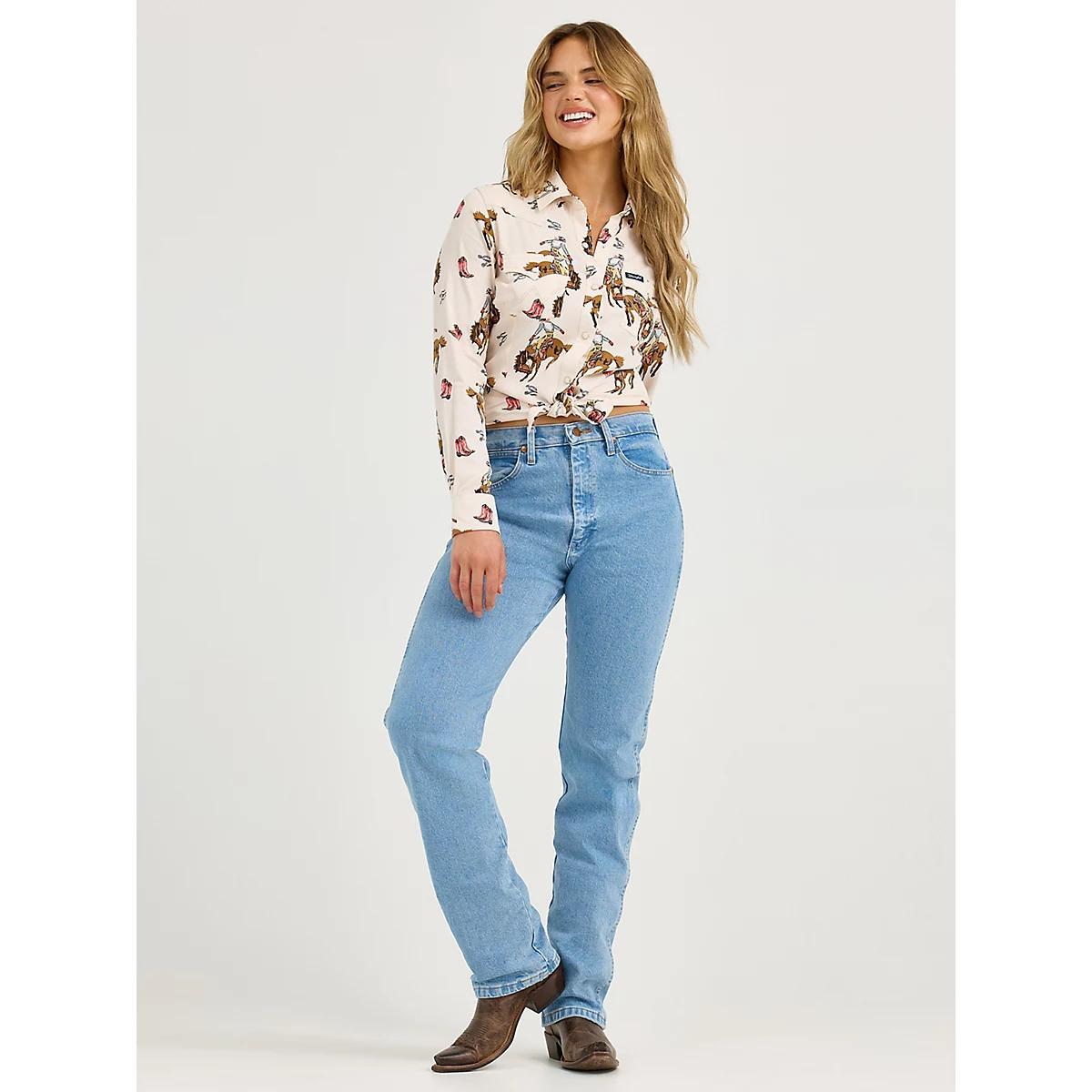 Women's Wrangler Bold Bucking Cowboy Western Snap Shirt | Women's TOPS | Wrangler® Product Image