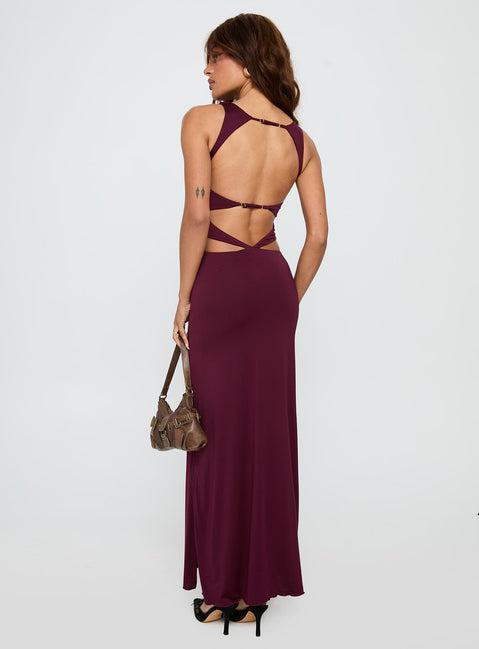 Undeniable Cut Out Maxi Dress Plum Product Image