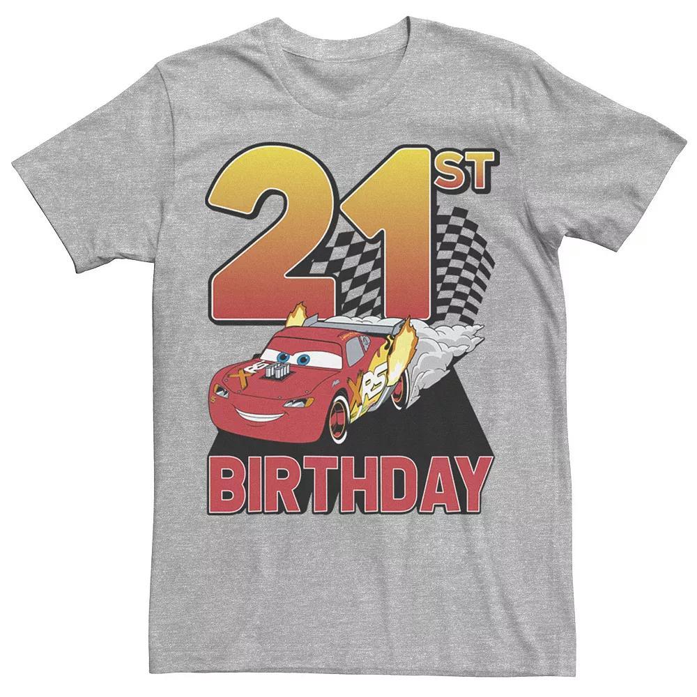 Disney / Pixars Cars Lightning McQueen Mens 21st Birthday Tee Athletic Grey Product Image