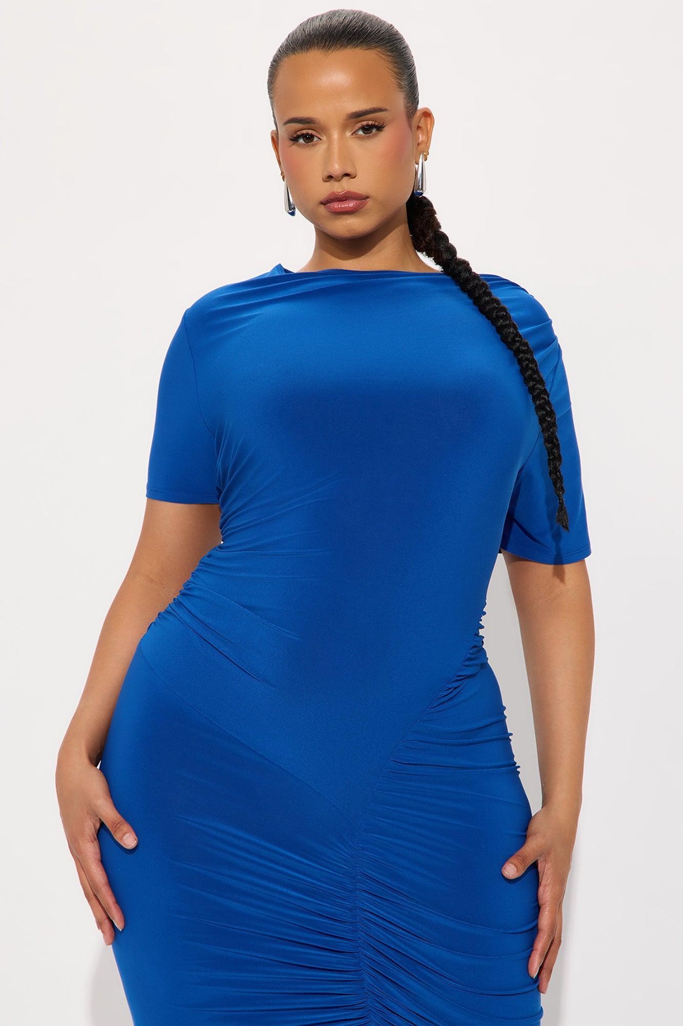 Keep Calling Ruched Maxi Dress - Royal Product Image