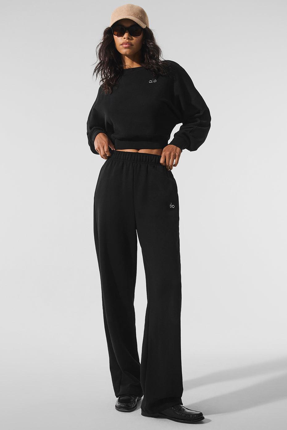 Cropped Accolade Crewneck - Black Female Product Image