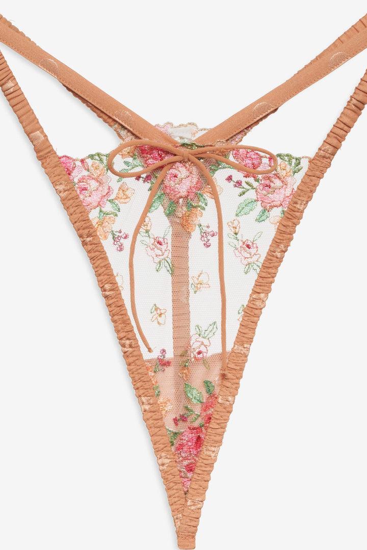 Glimmer Rosebud Thong Panty — Orange Product Image