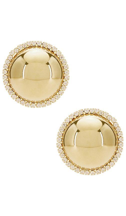 Gold Dome Pave Earring SHASHI Product Image