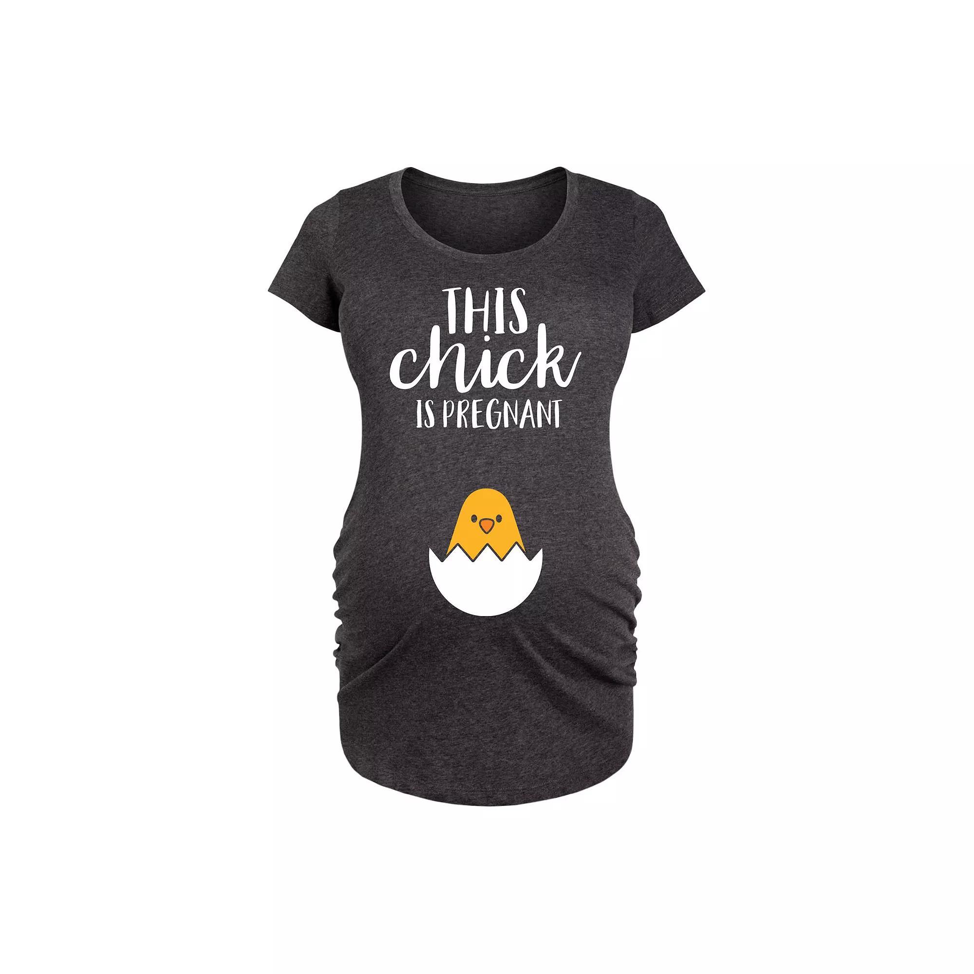 Maternity This Chick Is Pregnant Graphic Tee, Womens Heather Grey Product Image