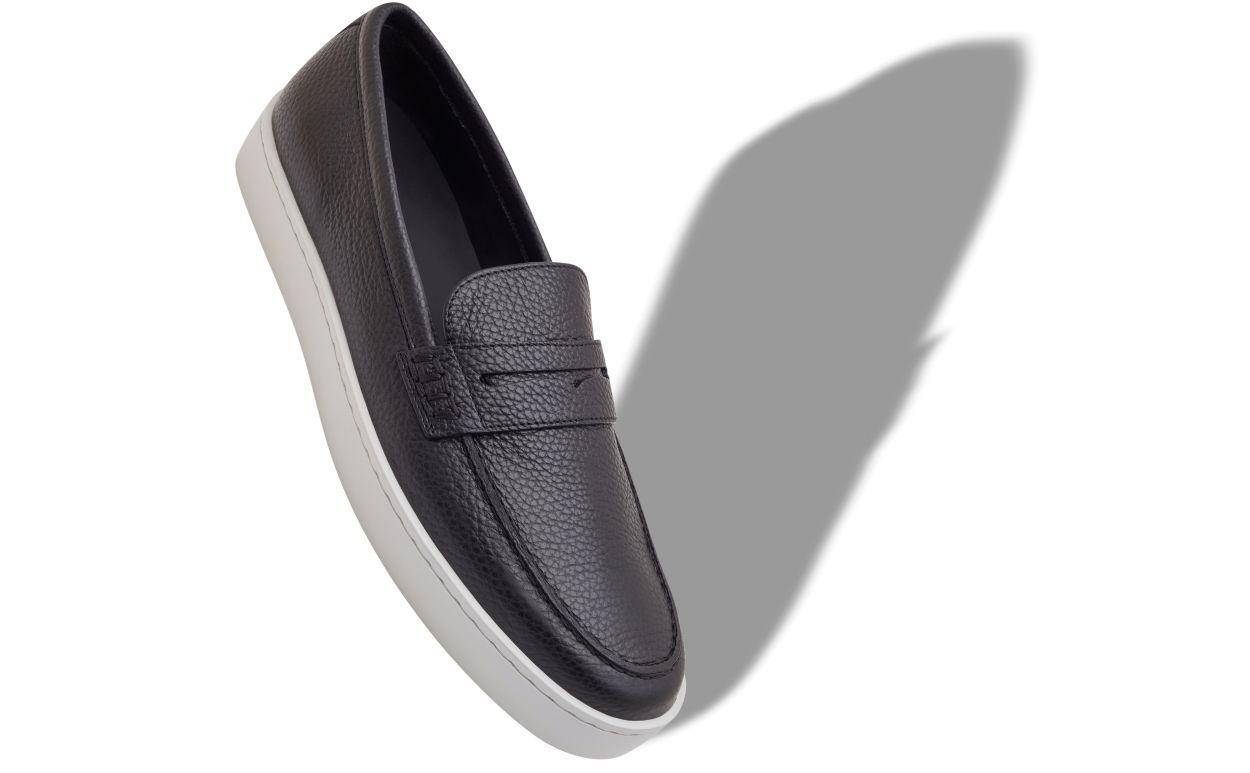 ELLIS Black Calf Leather Slip-On Loafers Product Image