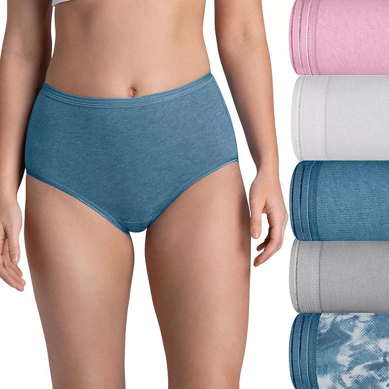 Women's Fruit of the Loom® Ultra Soft Brief 5-pack Panty Set 5DUSKBR, Size: 10, High Society Asst Product Image
