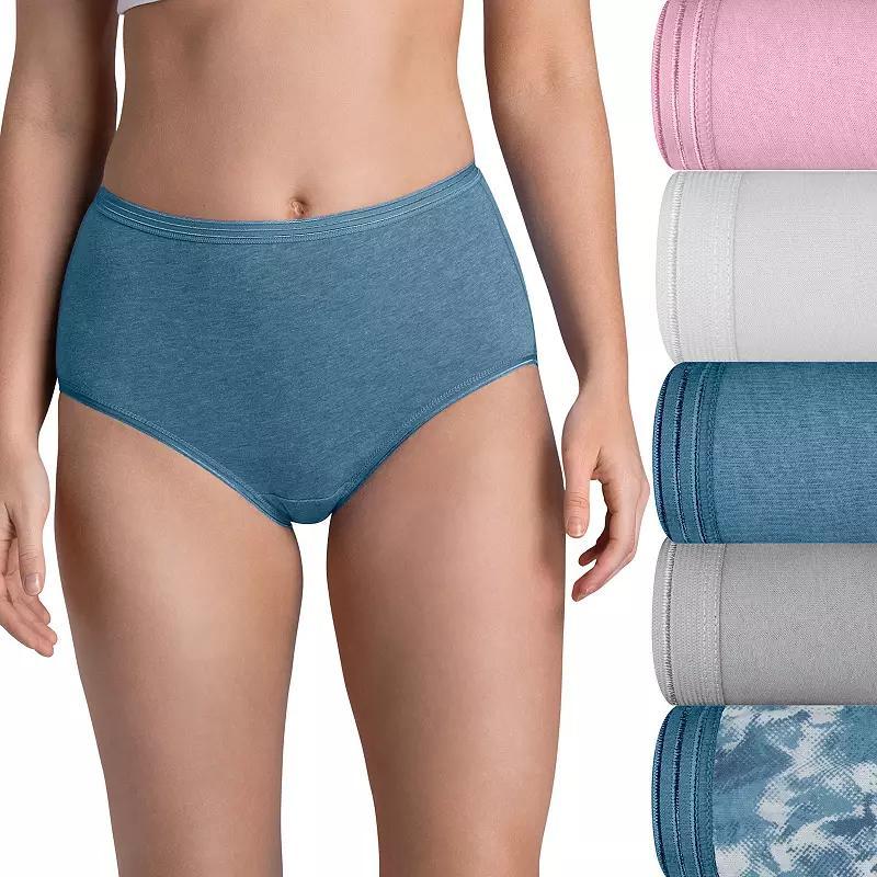 Women's Fruit of the Loom® Ultra Soft Brief 5-pack Panty Set 5DUSKBR, Size: 10, High Society Asst Product Image
