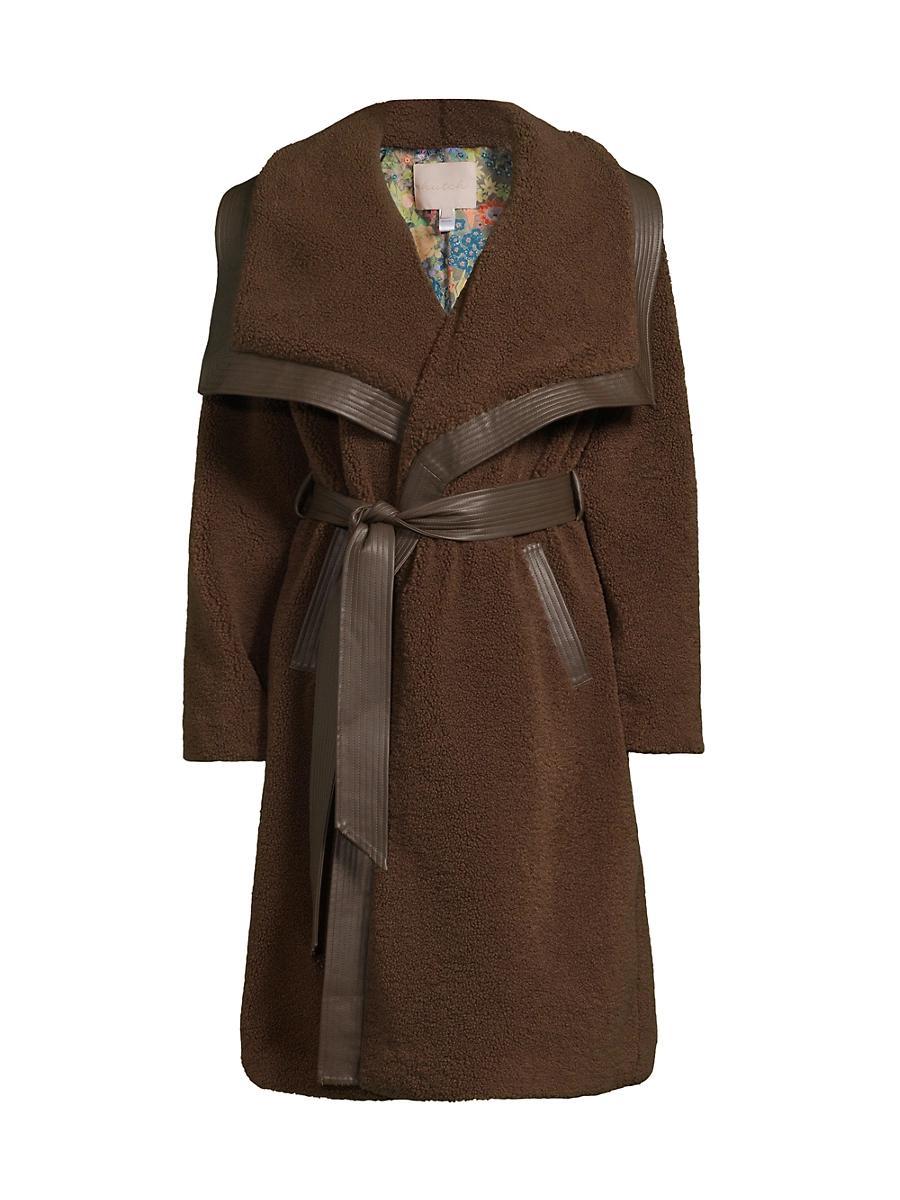 Womens Varley Faux-Sherpa Tie-Waist Coat Product Image