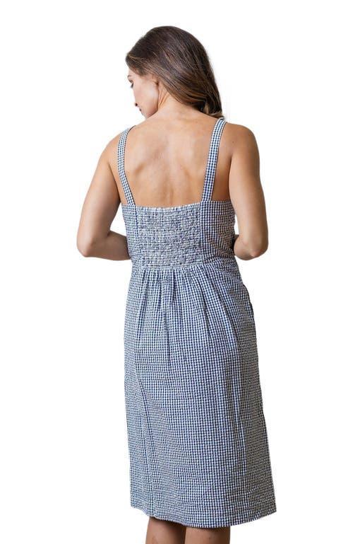 Hope & Henry Women's Organic Seersucker Sheath Dress in Navy Gingham Seersucker at Nordstrom, Size 8 Product Image