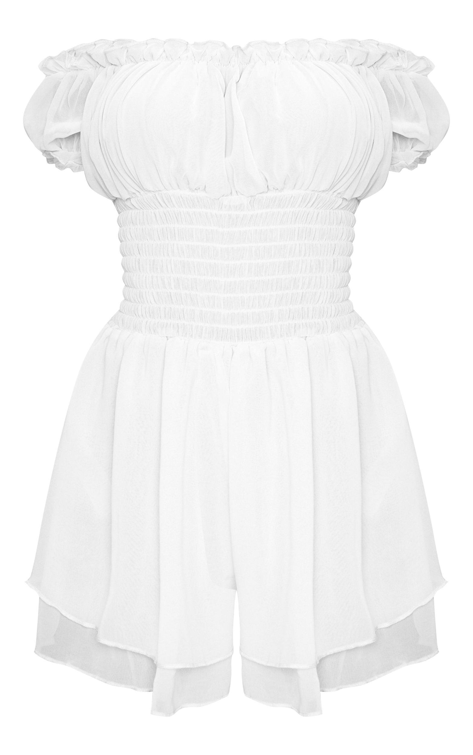Mint Green Mesh Bardot Floaty Romper Product Image