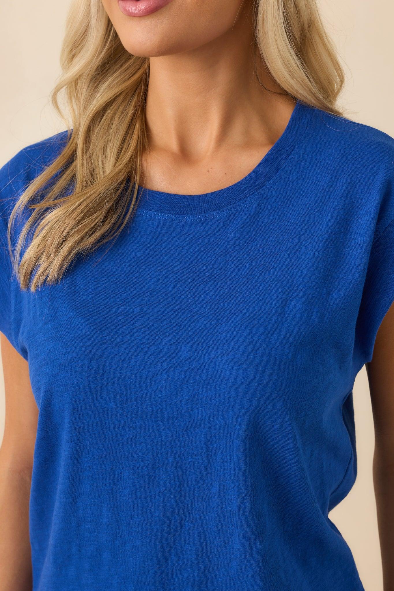Z Supply Royal Blue Cotton Camino Slub Tee Product Image