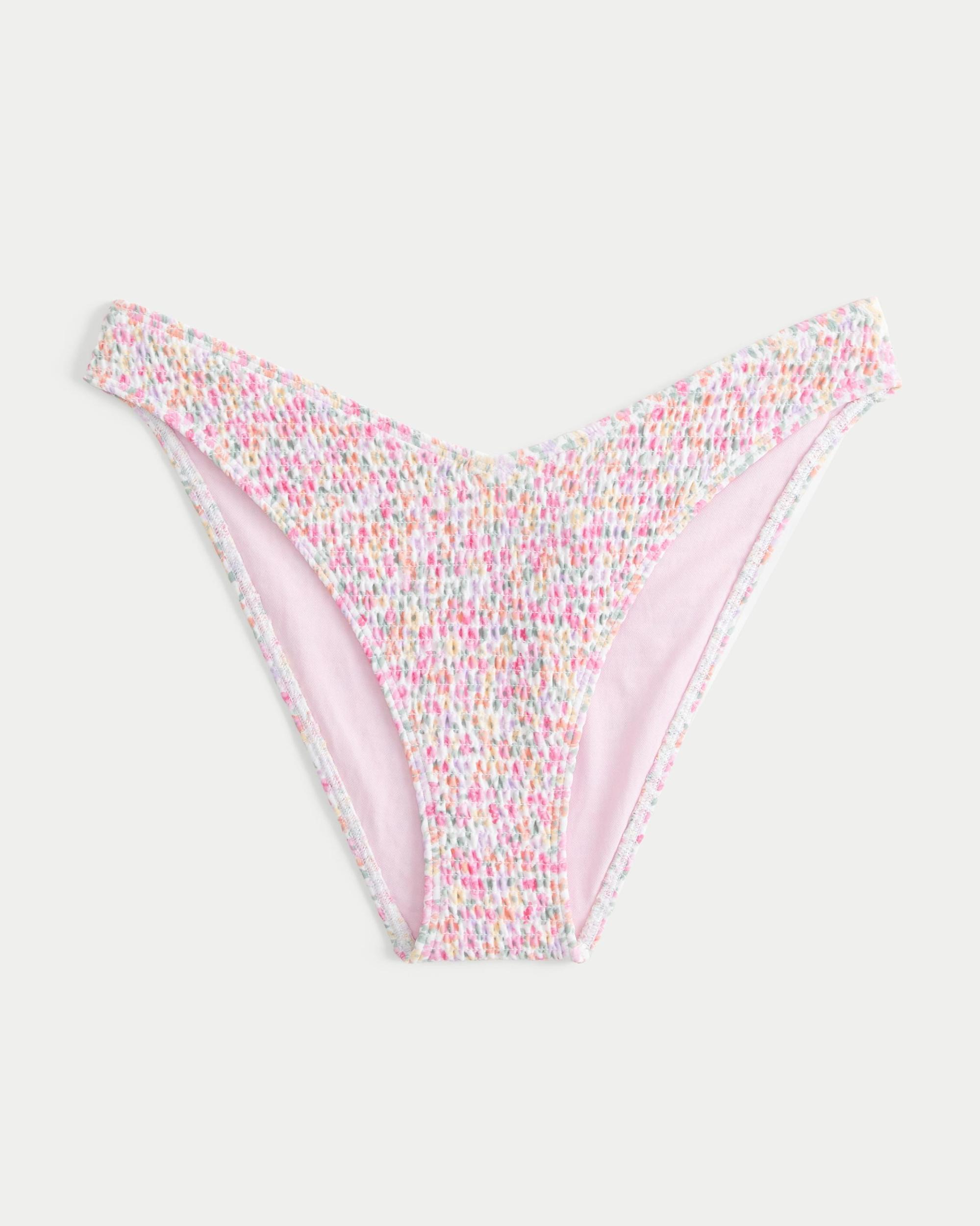 Smocked High-Leg Cheeky Bikini Bottom Product Image