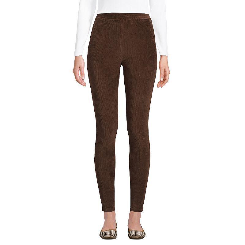 Women's Lands' End Sport High-Rise Corduroy Leggings, Size: Medium, Black Plum Product Image