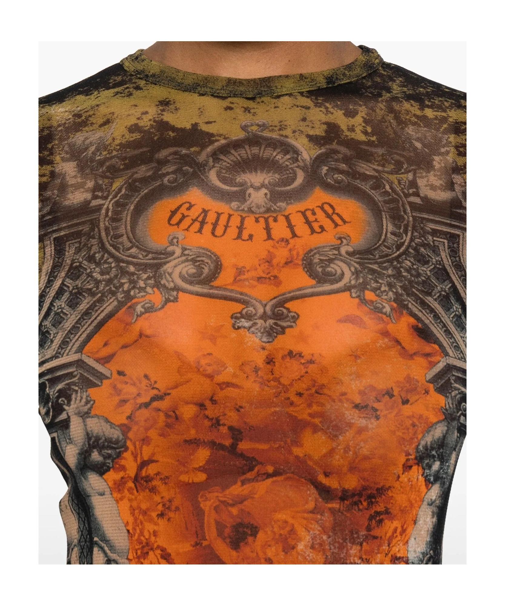 JEAN PAUL GAULTIER Graphic Print Full-length Dress With Long Sleeves In Black Product Image