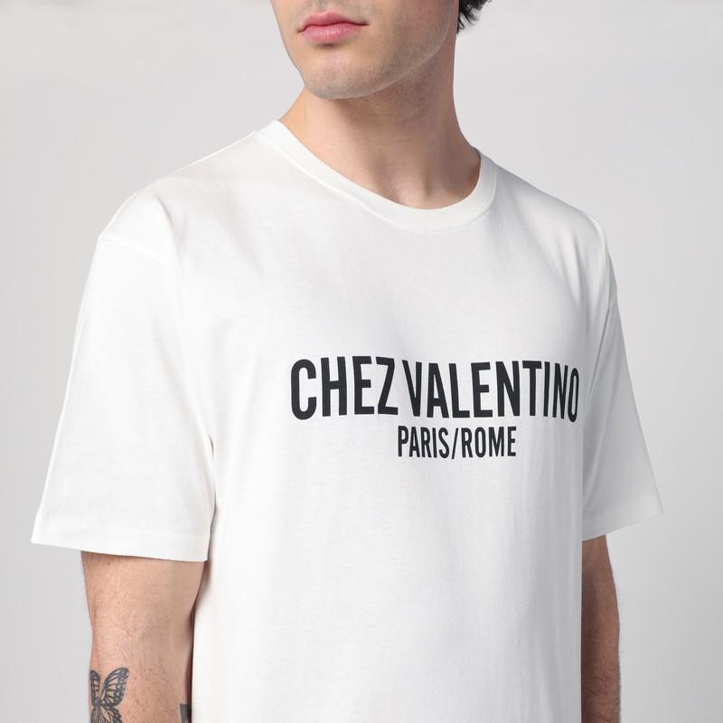 VALENTINO Cotton Crew Neck T-shirt With Graphic Print In White Product Image