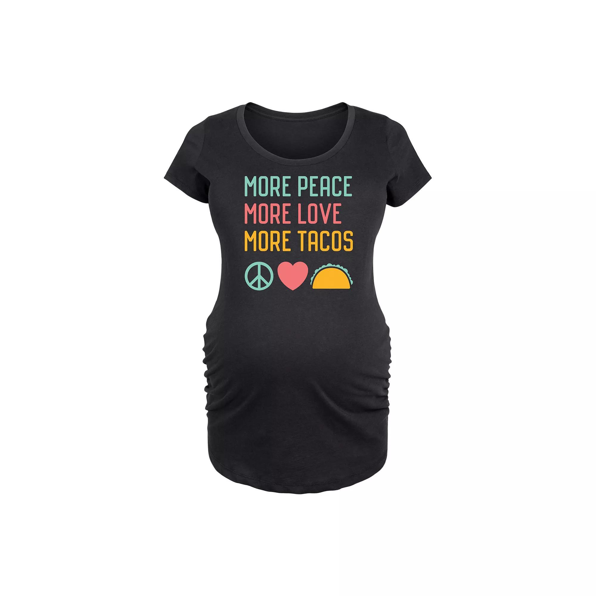 Maternity Peace Love Tacos Graphic Tee, Womens Product Image