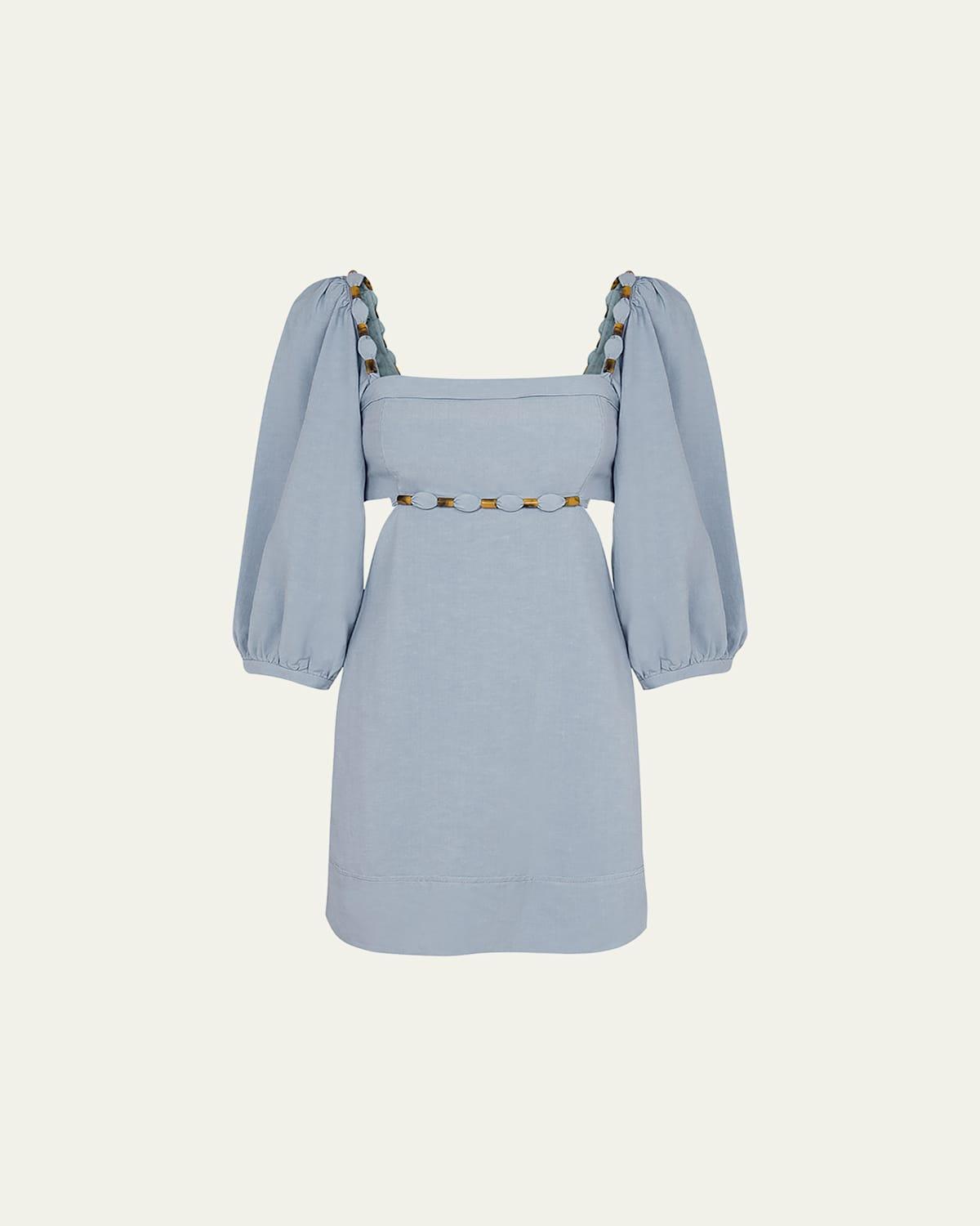 S23 D1 Isadora Detail Short Dress - Blue Jeans Product Image