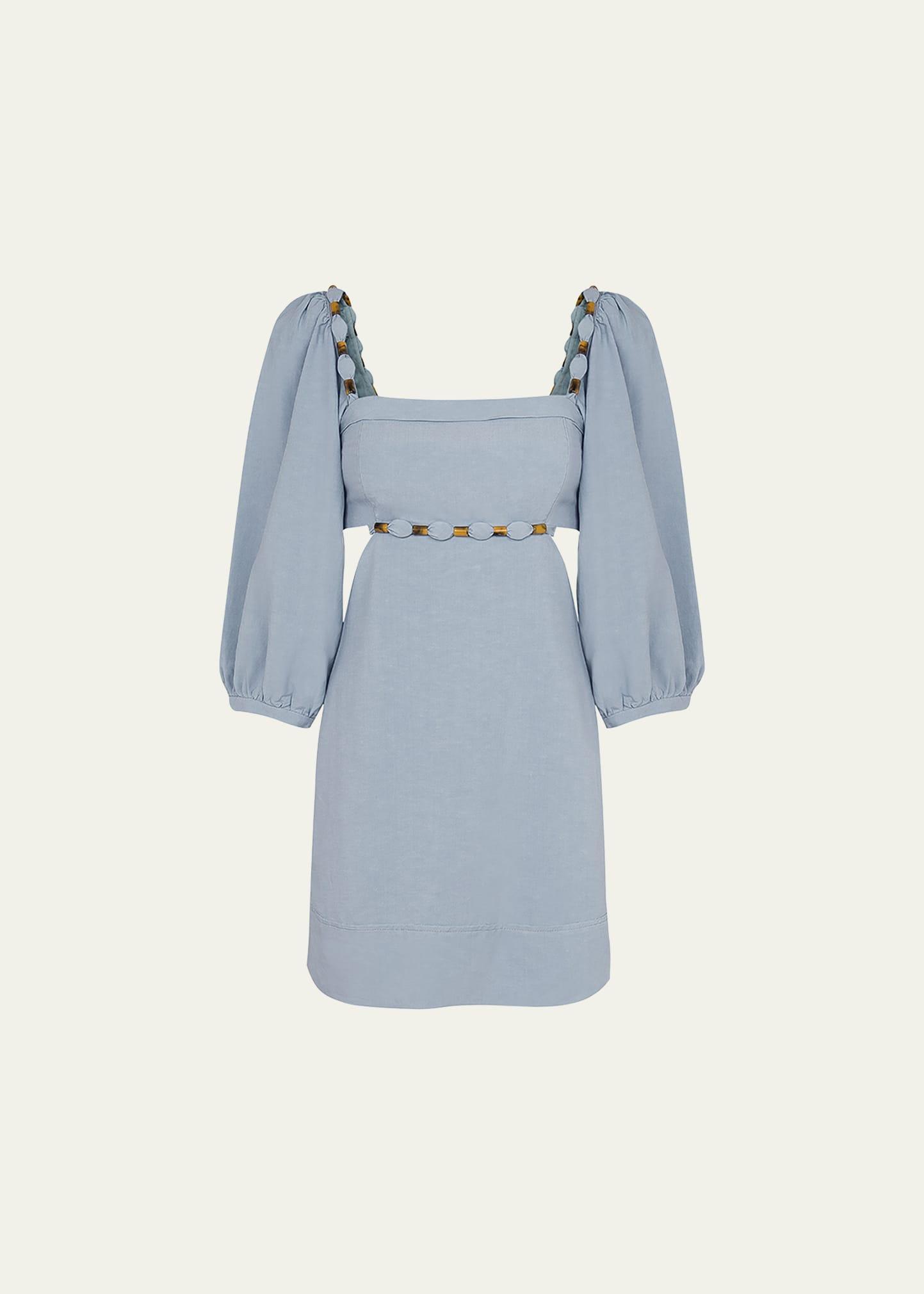 S23 D1 Isadora Detail Short Dress - Blue Jeans Product Image