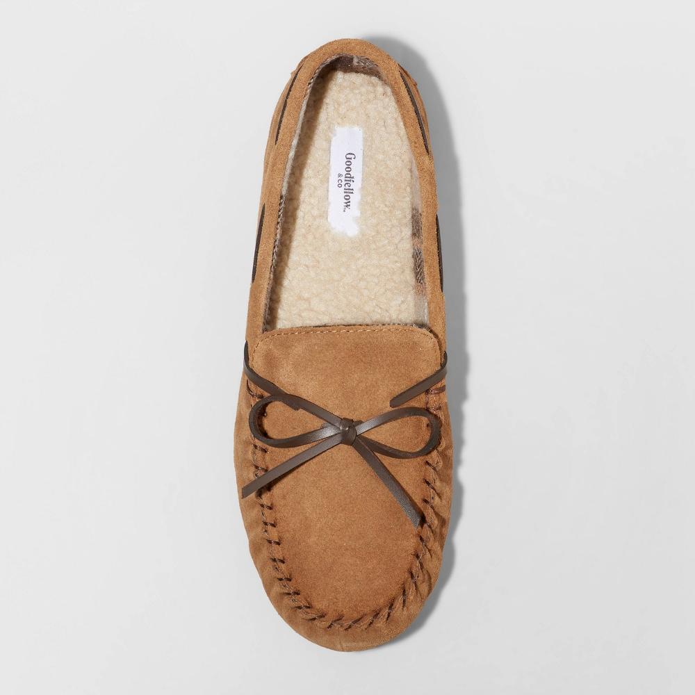 Men's Topher Moccasin Leather Slippers - Goodfellow & Co™ Dark Chestnut 8 Product Image