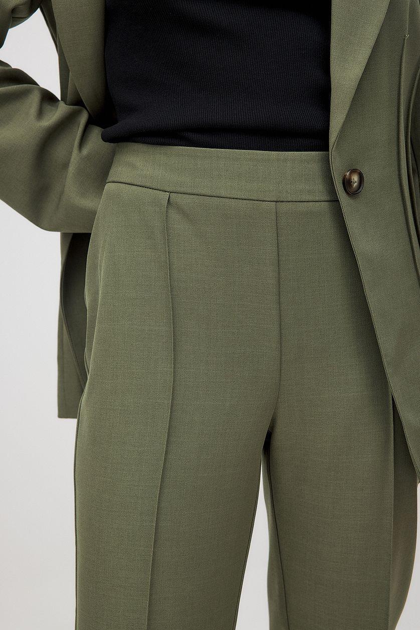 Flared Mid Waist Suit Pants Product Image