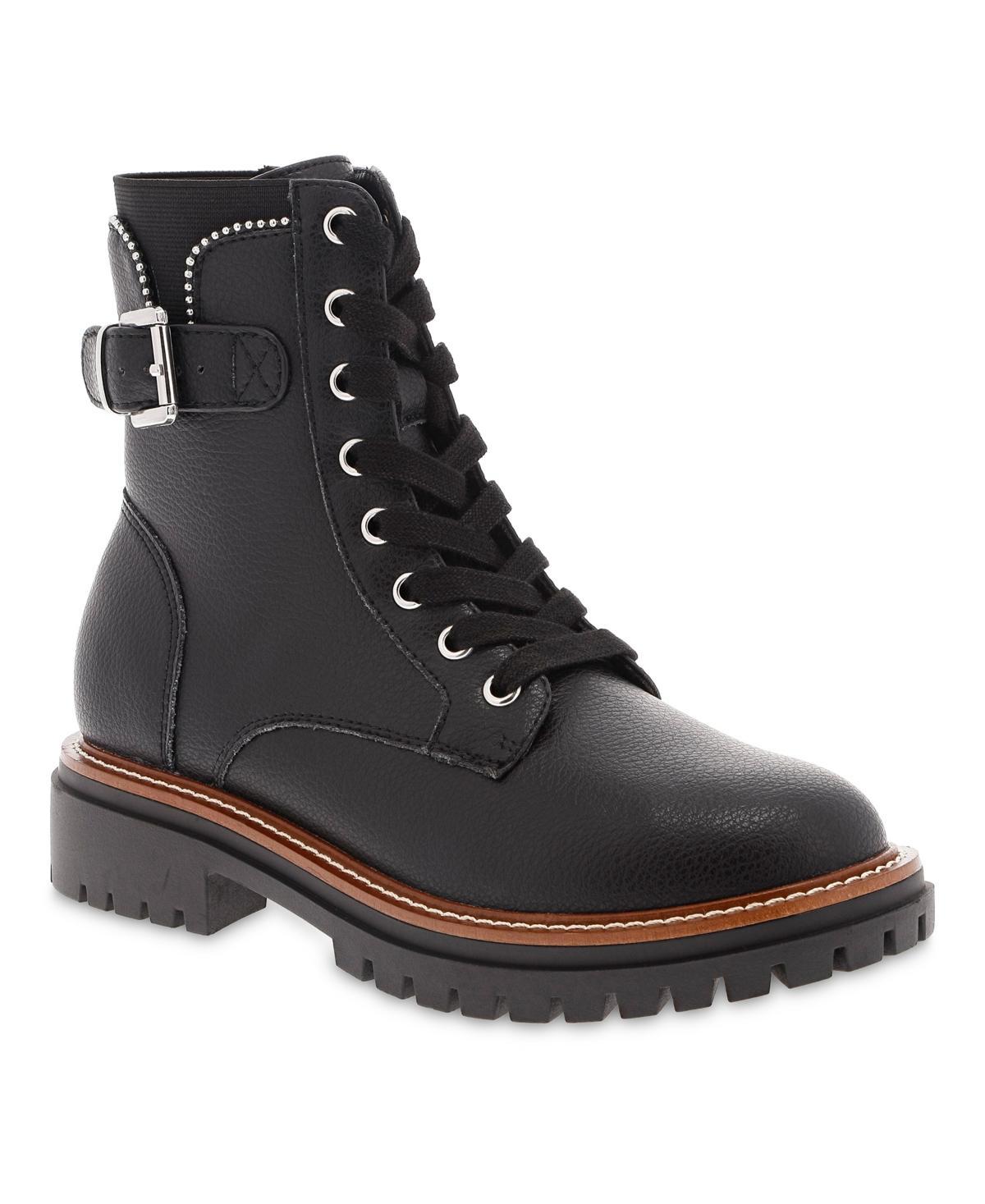 Mia Womens Foster Water-Resistant Leather Combat Boots Product Image