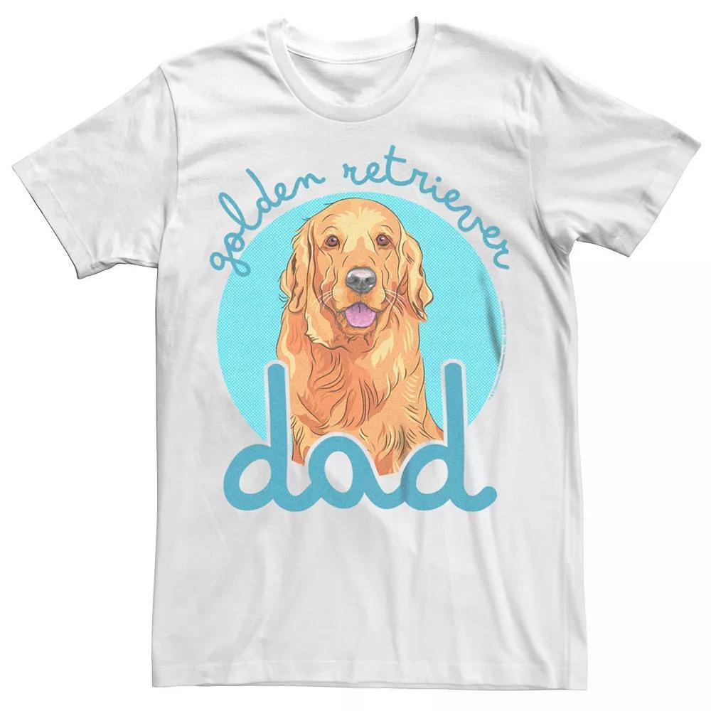 Men's Golden Retriever Dad Dog Lover Graphic Tee, Size: Small, White Product Image