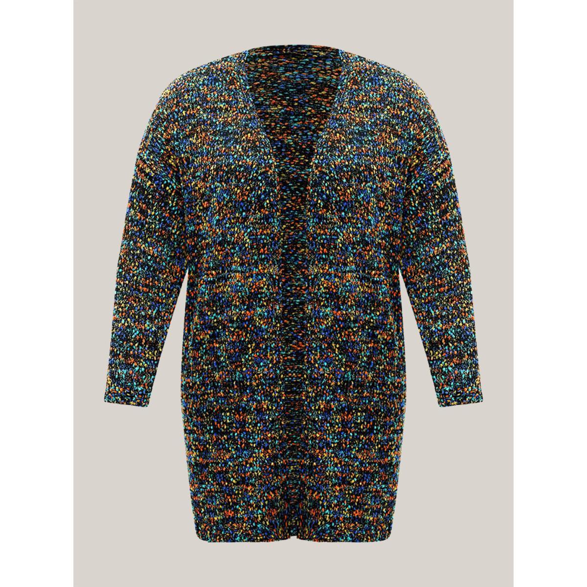 Plus Size Color Textured Open Front Cardigan Multicolor Women Casual Loose Long Sleeve Dailywear Cardigans BloomChic 28/5X Product Image