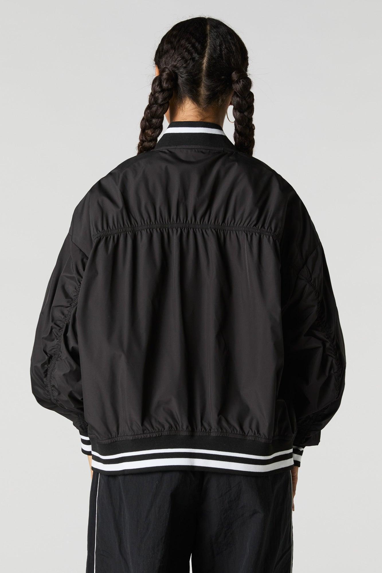 City Twill Embroidered Varsity Jacket Female Product Image