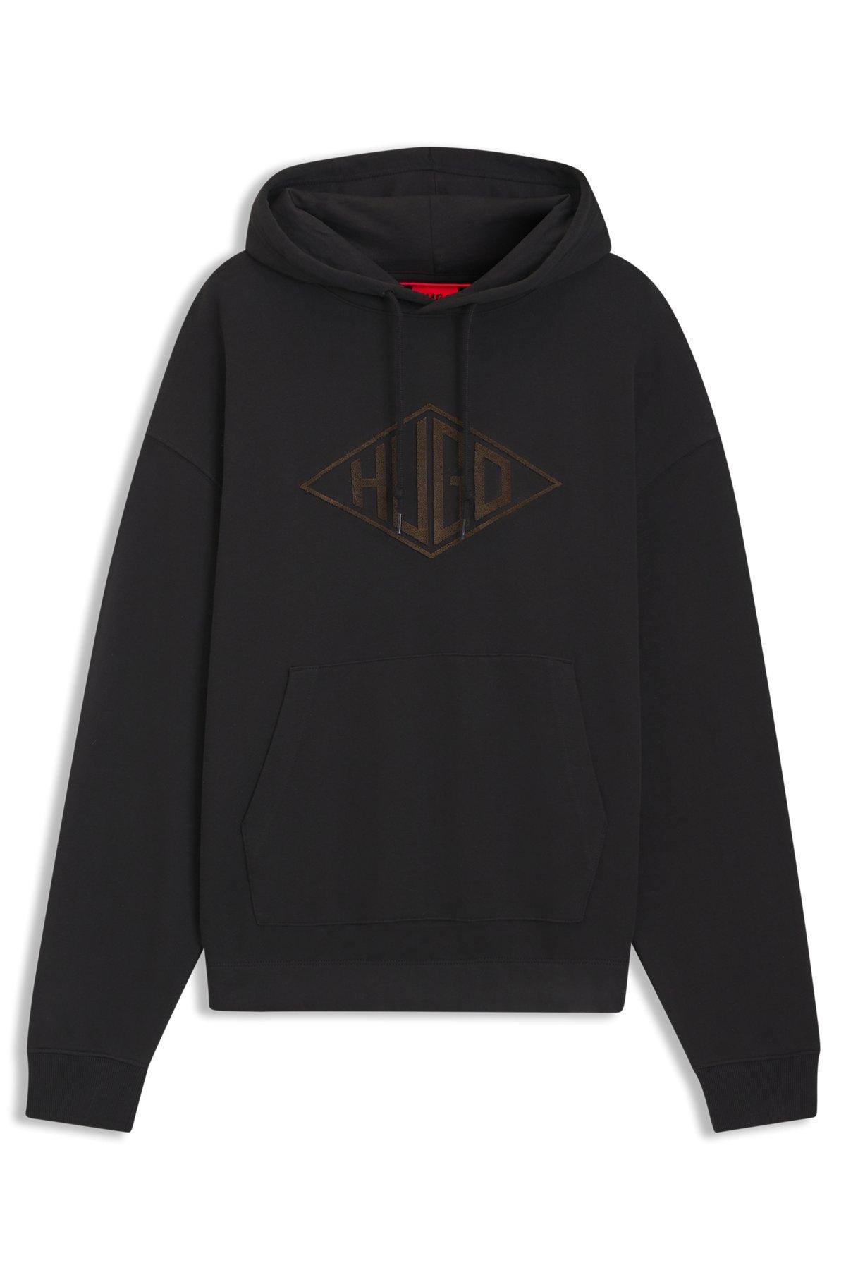 Cotton-terry hoodie with embroidered logo Product Image