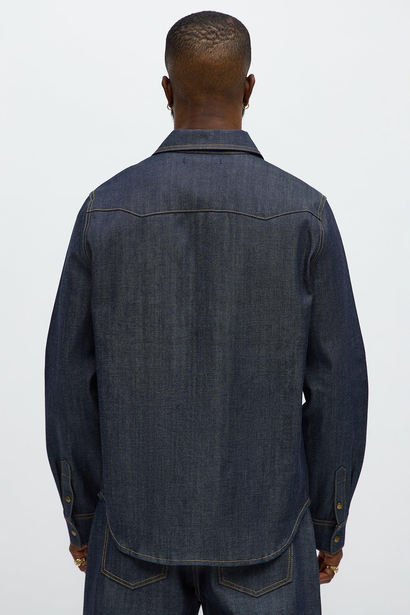 Raw Selvedge Western Denim Shirt - Indigo Product Image