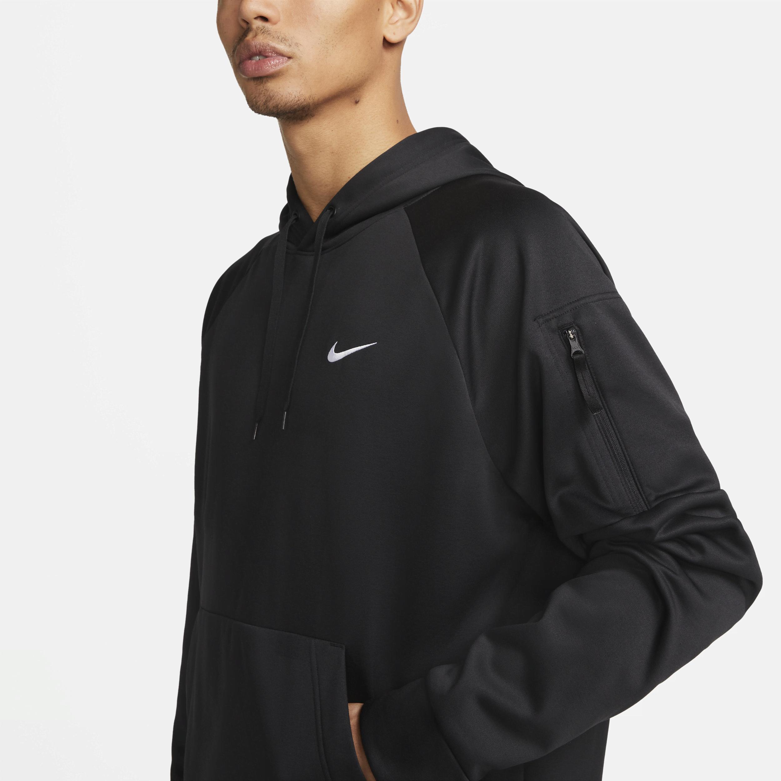Nike Men's Therma-FIT Pullover Training Hoodie in Black/Black Size 3XL 100% Polyester Product Image