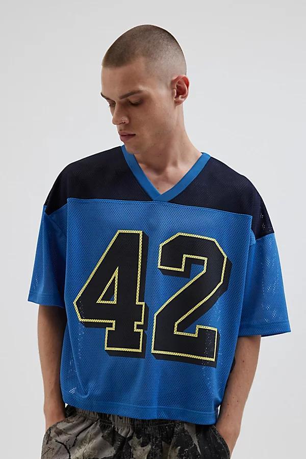 Urban Outfitters Mesh Football Jersey V-Neck Tee Mens at Urban Outfitters Product Image