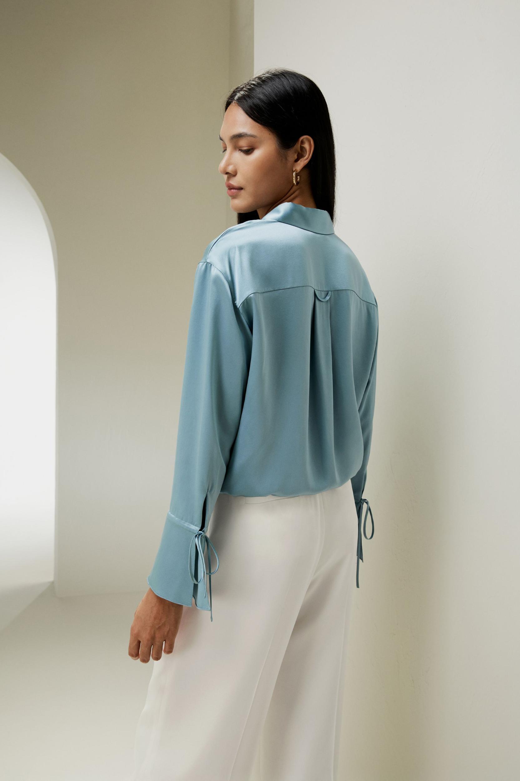Silk Blouse with Drawstring Product Image