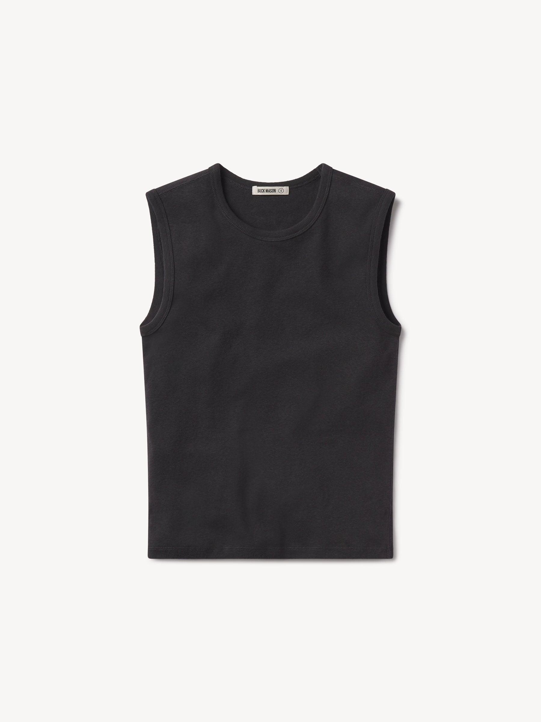 Soft Black Heirloom Rib Muscle Tank Product Image