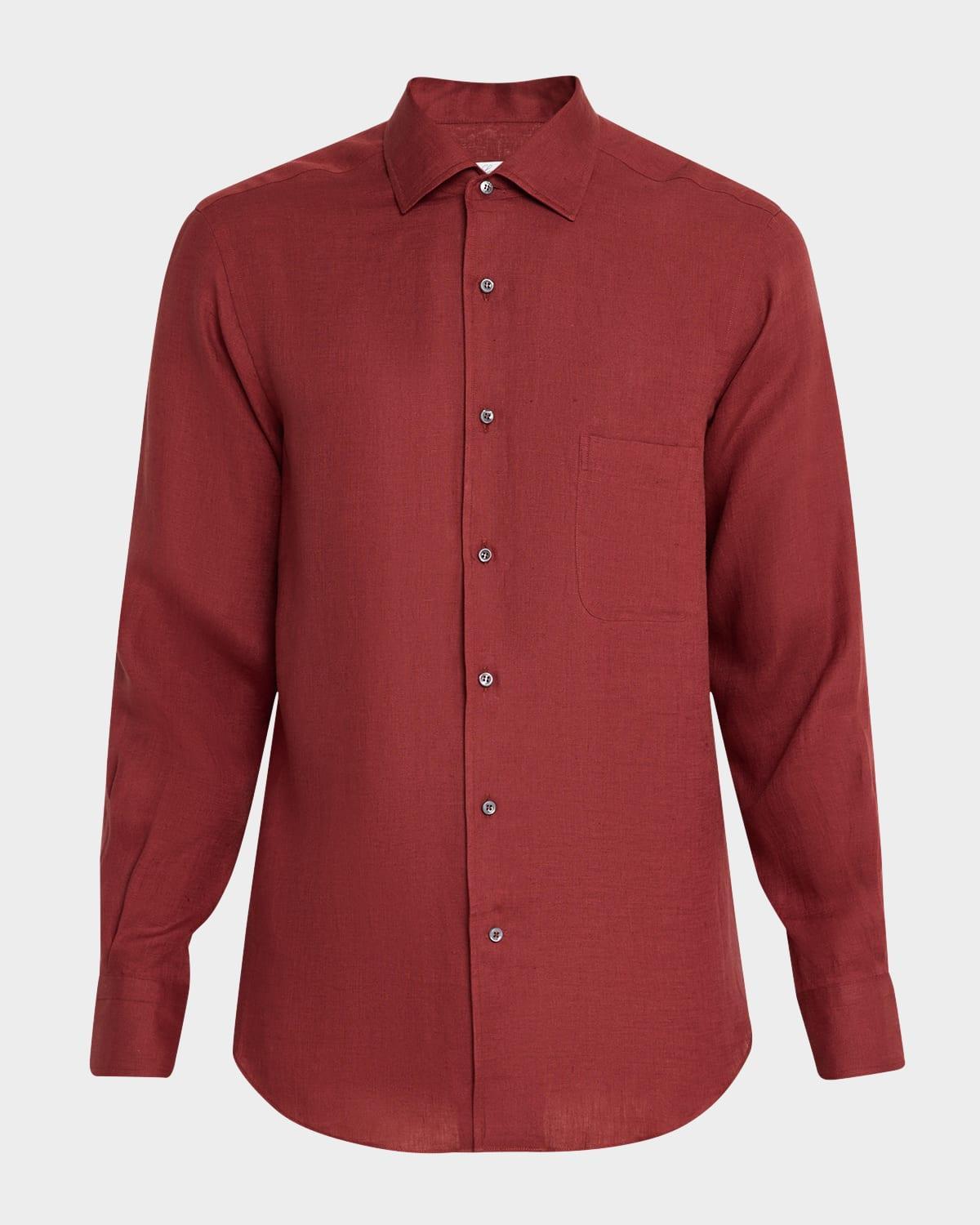 Mens Andre Long-Sleeve Linen Shirt Product Image