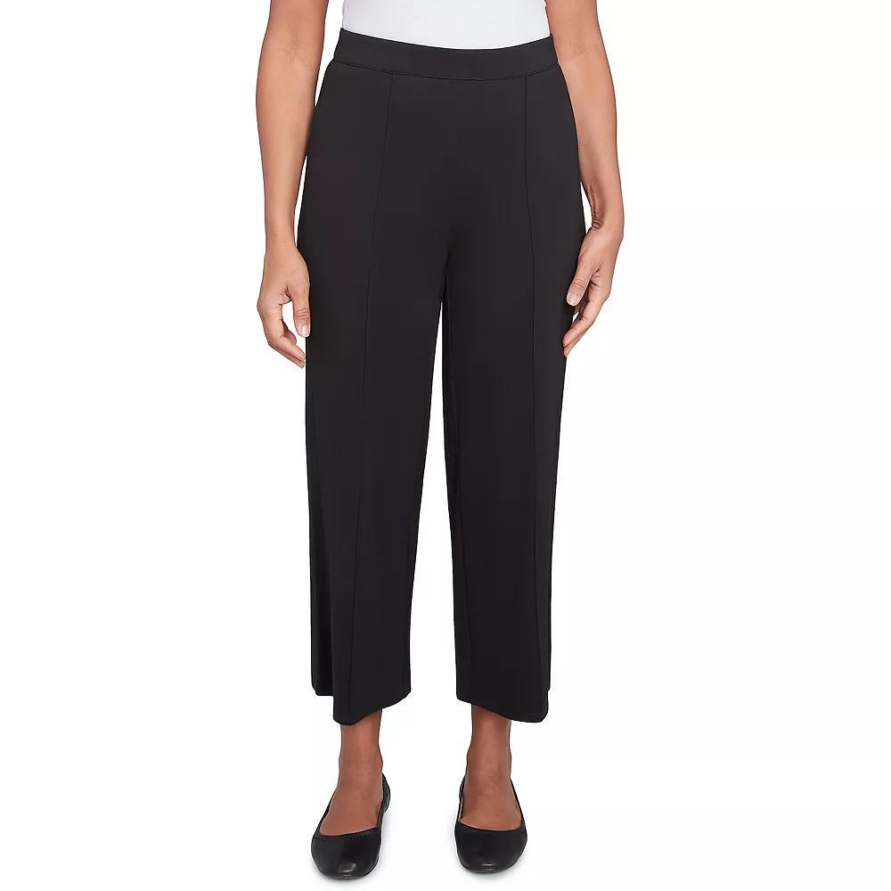 Alfred Dunner Petite Flat-Front Relaxed Ankle Pants, Women's, Size: Medium Petite, Black Product Image