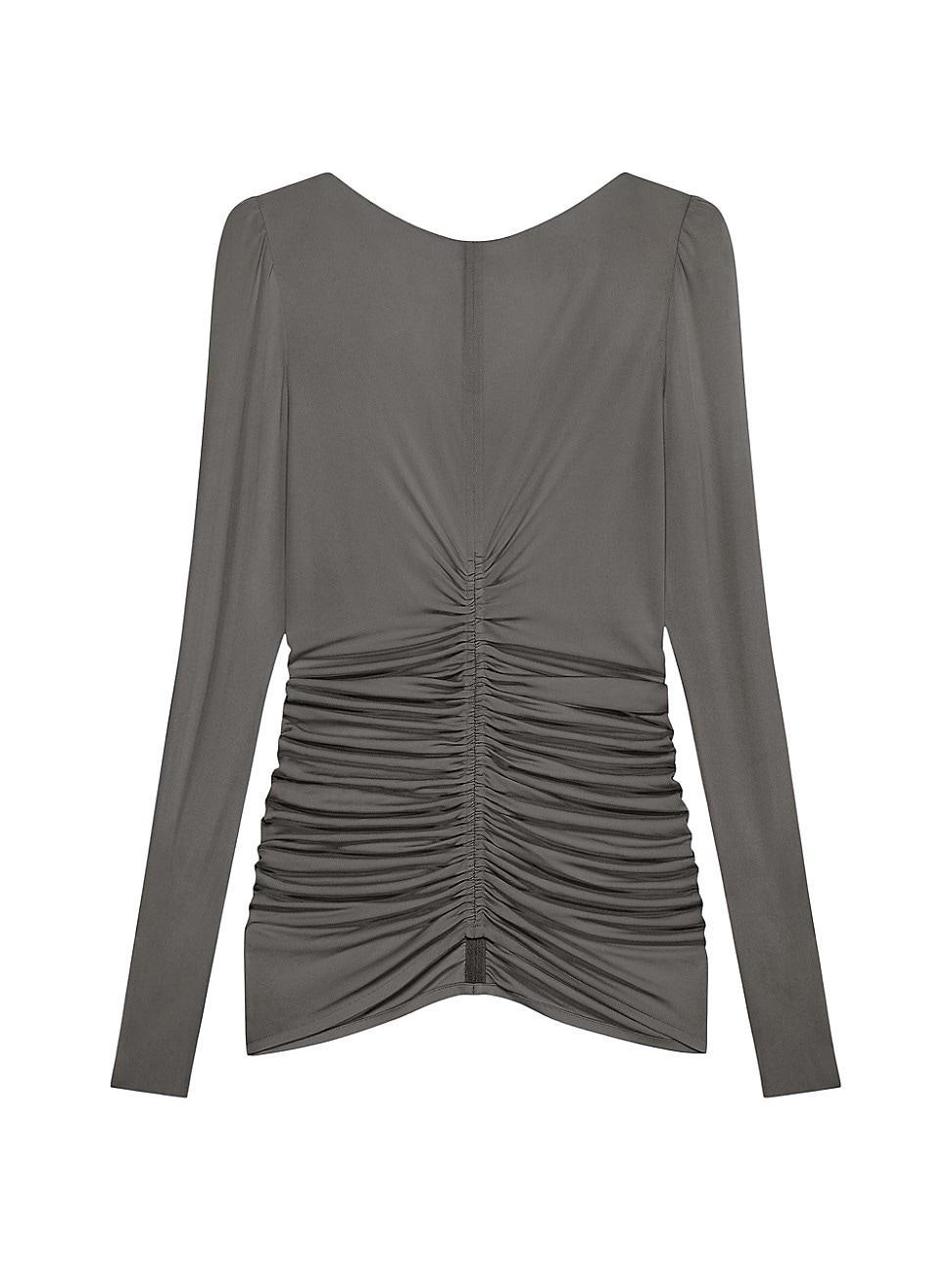 Womens Ruched Top in Crepe Product Image