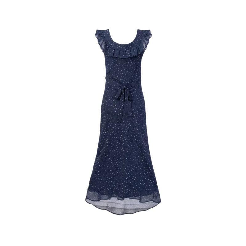 Sleeveless U-Neck Floral Print Maxi A-Line Dress Product Image