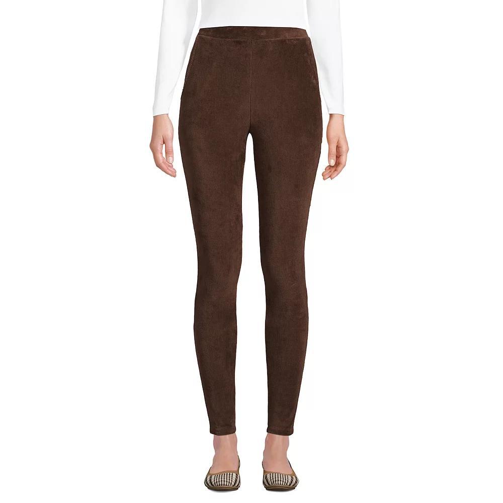 Petites' Lands' End Sport Knit High-Rise Corduroy Leggings, Women's, Size: XL Petite, Grey Product Image